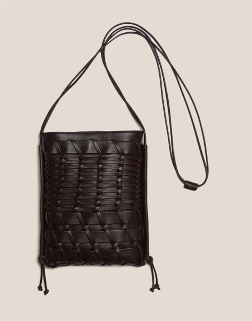 HEREU TRENA FLAT SQUARE CROSSBODY DARK BROWN
